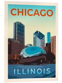 Akrylglastavla Chicago Retro Travel Art