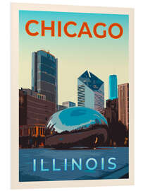Foam board print Chicago Retro Travel Art