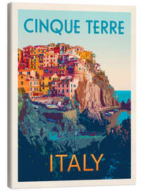 Lienzo Cinque Terre Retro Travel Art - Victoria Barnes