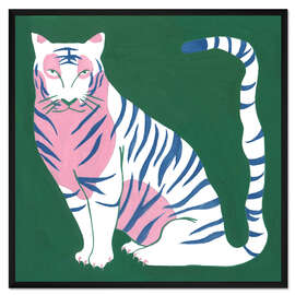 Gerahmter Kunstdruck Weißer Tiger