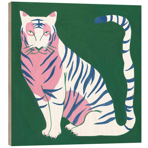 Wood print White Tiger