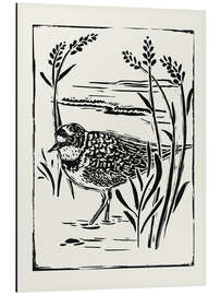 Tableau en aluminium Seabird in Linocut Style II