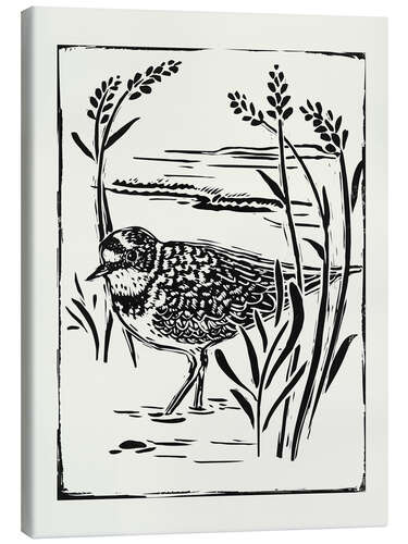 Canvas print Seabird in Linocut Style II