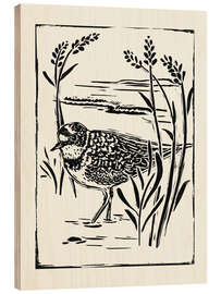 Wood print Seabird in Linocut Style II - Victoria Barnes