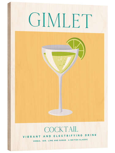 Stampa su legno Gimlet Cocktail