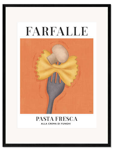 Impression artistique encadrée Farfalle - Pasta Fresca