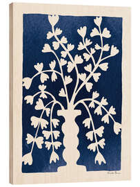 Wood print Blooming Blue - Farida Zaman