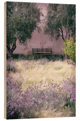 Wood print Lavender garden