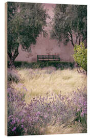 Wood print Lavender garden