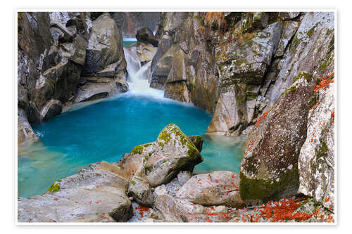 Poster River Sarca, Valley Val di Genova, Italy