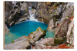 Wood print River Sarca, Valley Val di Genova, Italy - Jones &amp; Shimlock