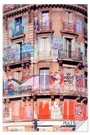 Wandsticker Haus mit Graffiti, Paris - Jones &amp; Shimlock