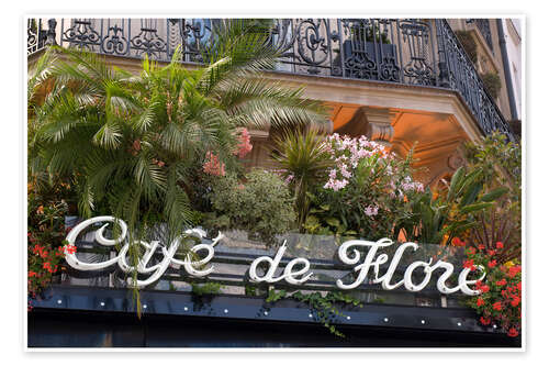 Poster Cafe de Flore, Boulevard Saint-Germain, Paris