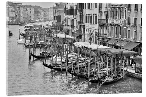 Tableau en verre acrylique Grand Canal From the Rialto Bridge With Gondolas