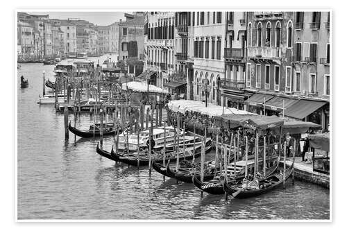 Poster Canal Grande von der Rialto-Brücke mit Gondeln