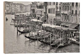 Holzbild Canal Grande von der Rialto-Brücke mit Gondeln - Jones &amp; Shimlock