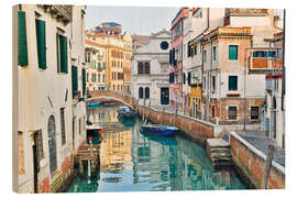 Cuadro de madera Venice with Canal and Bridge - Jones &amp; Shimlock