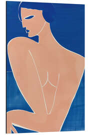 Magnettafel Minimalistischer Frauen-Akt in Pfirsich und Blau