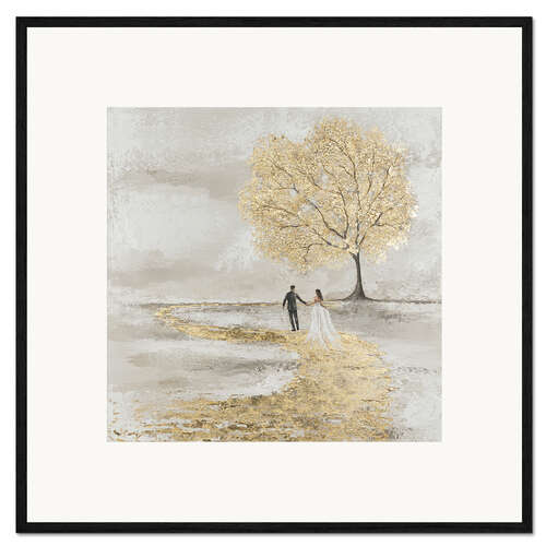 Ingelijste kunstdruk Golden Vows