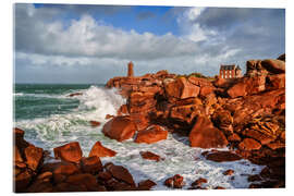 Quadro em acrílico Stormy Pink Granite Coast in Brittany - Achim Thomae