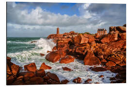 Cuadro de aluminio Stormy Pink Granite Coast in Brittany - Achim Thomae
