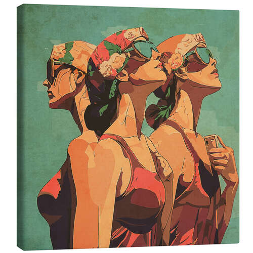 Canvas print Sunbathing girls