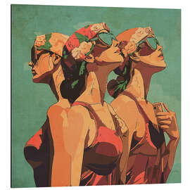 Magnettafel Sonnenbadende Mädchen