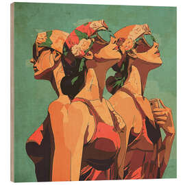 Wood print Sunbathing girls - Layla Oz