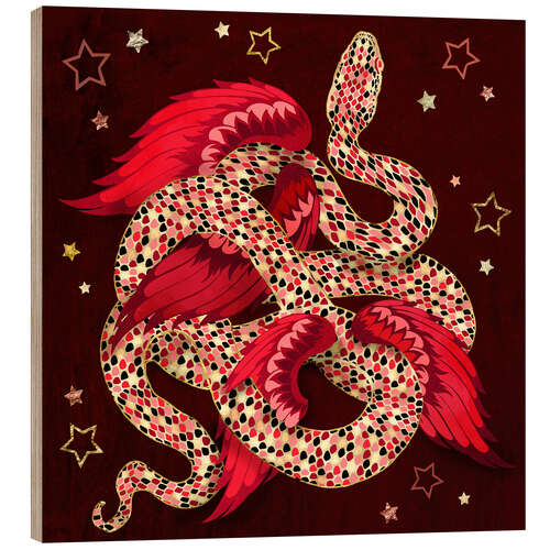 Wood print Lunar New Year Mythical Snake