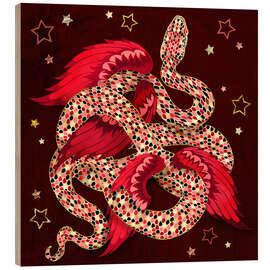 Wood print Lunar New Year Mythical Snake - SpaceFrog Designs