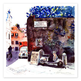 Wall print Roman Holiday in Trastevere - Anastasia Mamoshina