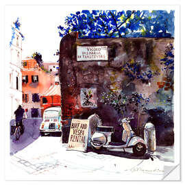 Wall sticker Roman Holiday in Trastevere - Anastasia Mamoshina
