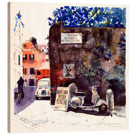 Holzbild Römischer Urlaub in Trastevere - Anastasia Mamoshina