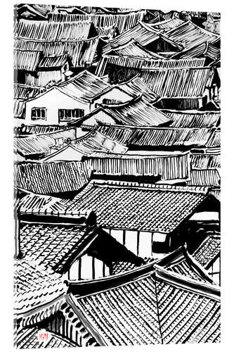 Acrylic print Rooftops