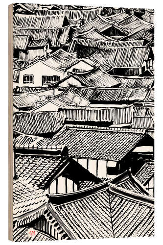 Wood print Rooftops