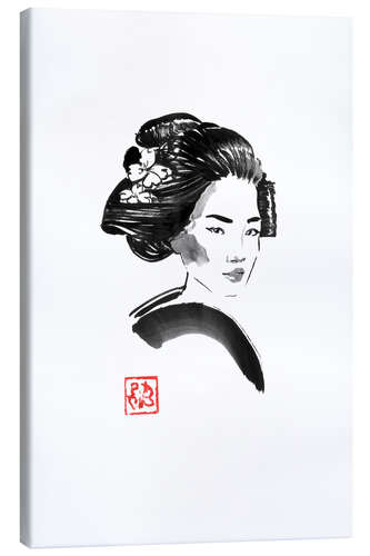 Tableau sur toile Geisha hair style