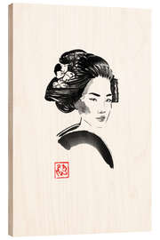 Wood print Geisha hair style - Péchane