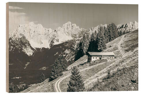 Wood print Mountain farm near Kitzbühel in Tyrol