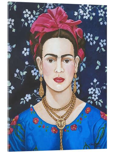 Acrylic print Frida with flowers