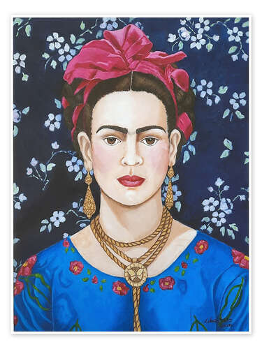 Poster Frida with flowers