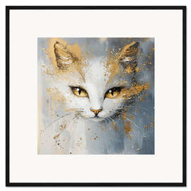 Kunsttryk i ramme White Gold
