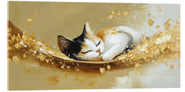 Tableau en verre acrylique Golden purr