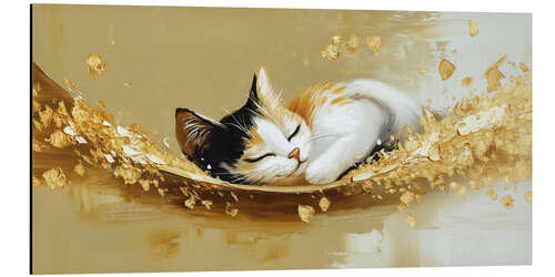 Aluminiumtavla Golden purr