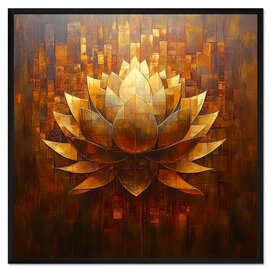 Gerahmter Kunstdruck Blühender Lotus