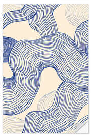 Wandsticker Fließendes Linienkunstmuster