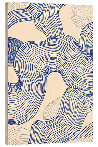 Wood print Flowing Line Art Pattern