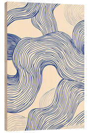 Wood print Flowing Line Art Pattern - Melloi Art