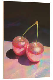 Trätavla Disco Cherries