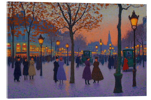 Akrylglastavla Evening Lights on the Boulevard