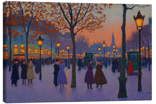 Tableau sur toile Evening Lights on the Boulevard